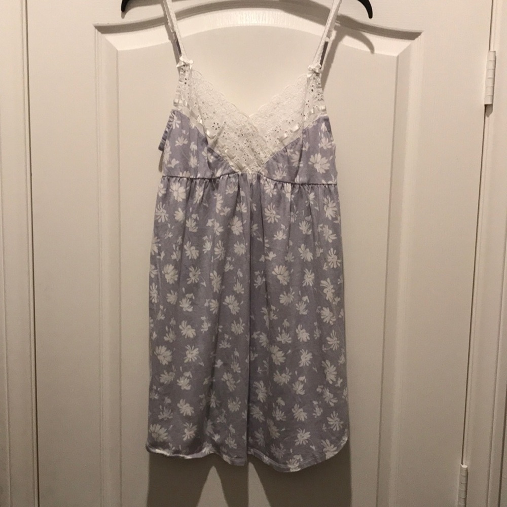 Gray floral chemise